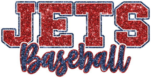 Jets Baseball faux glitter