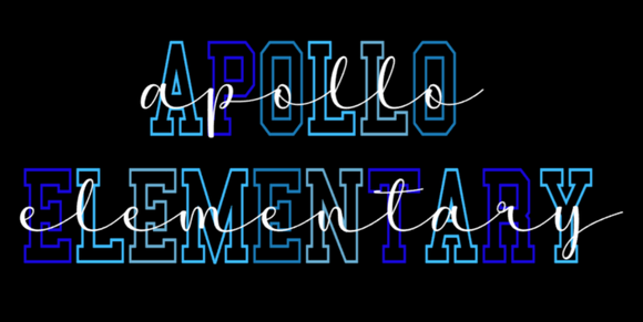 Apollo Elementary block letters and cursive