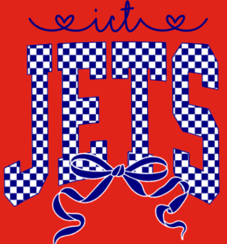 Jets Baseball Checkered bow