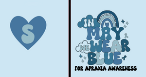 In May we wear blue- font and back design