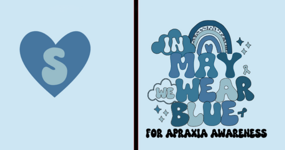 In May we wear blue- font and back design