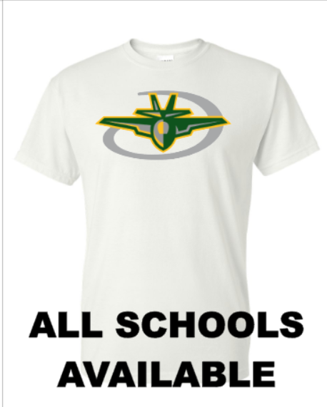 SUBLIMATION YOUTH- School swoosh logo- All Schools Available !!