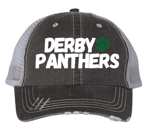 Derby Panthers distressed bill cap- Black/Grey