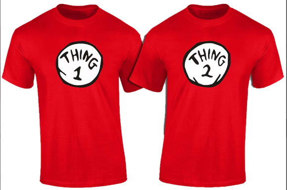 Thing 1 and Thing 2 shirts DMS